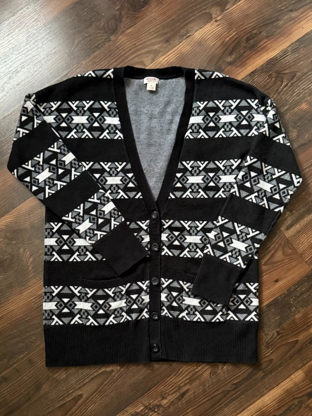 Y2K Mossimo Supply Co. Women's Aztec Boyfriend Cardigan - Size XL
